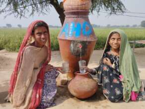 Girls happy with Nadi filter water