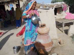 Women happy to filter water