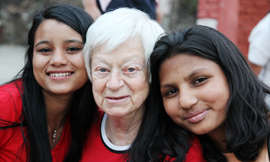 Olga & two girls of K House, NYF's home for girls