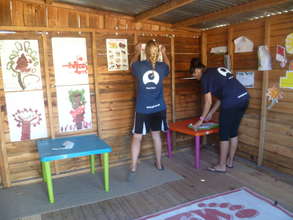 Filling the centre with educational materials