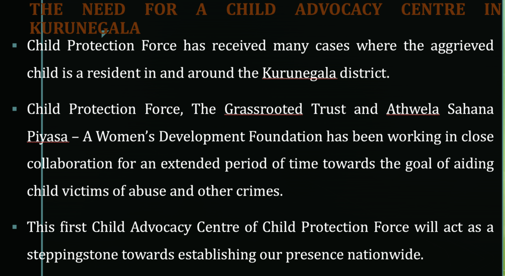 Child Advocacy Centre-for child survivors of crime