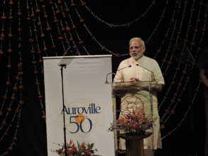 PM of India Mr. Modi at Auroville`s 50th birthday