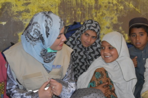Sidra engaging with children at a centre