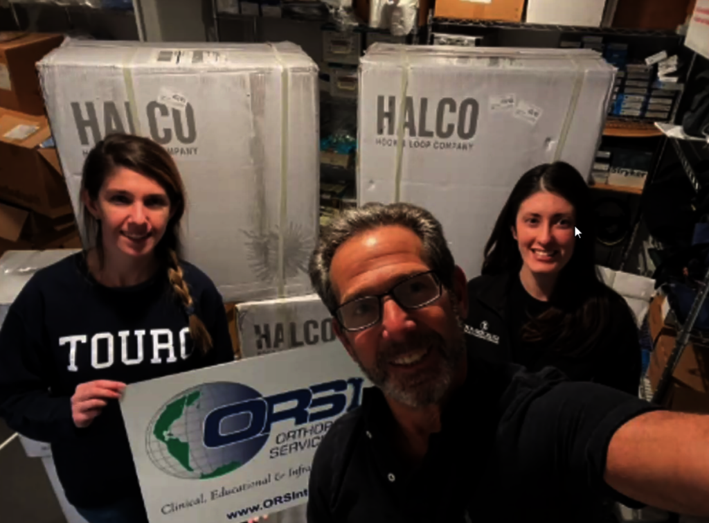 ORSI team with boxes being sent to Ukraine