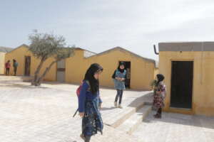 Students visiting their classrooms