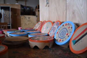 Architects visit: painting backgammon pieces