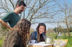 A part of the team discussing internal structures