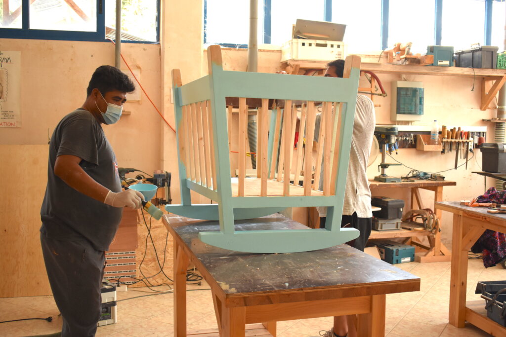 A cradle being made in the Wood Workshop