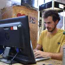 Paolo working on the 3D Printer