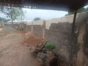 Outside left fence of the school