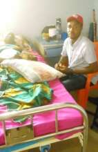 Our Project Leader with Mrs Mercy in the hospital