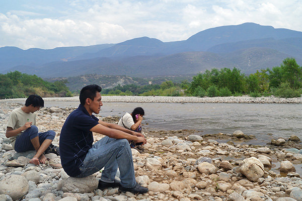 Looking ahead in the river Cuicatlan