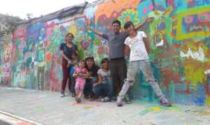 Young artists, happy with their work