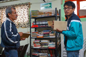 Arranging the books for the new library