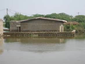 Road side school completely under flood water