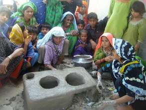 Women completing stove