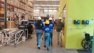 Young people visiting Mobyan's distribution center