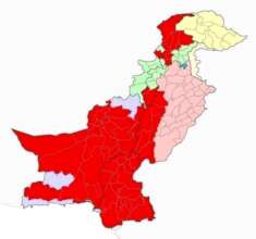 Red is parts of Pakistan in water