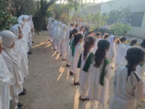 students during morning assembly