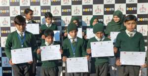 Trained students showing their certificates
