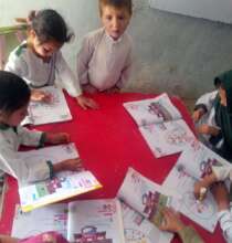 children busy in an activity