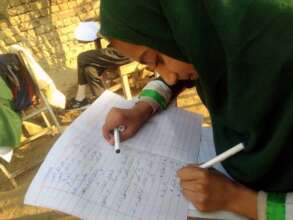 student busy in mid-term exam paper