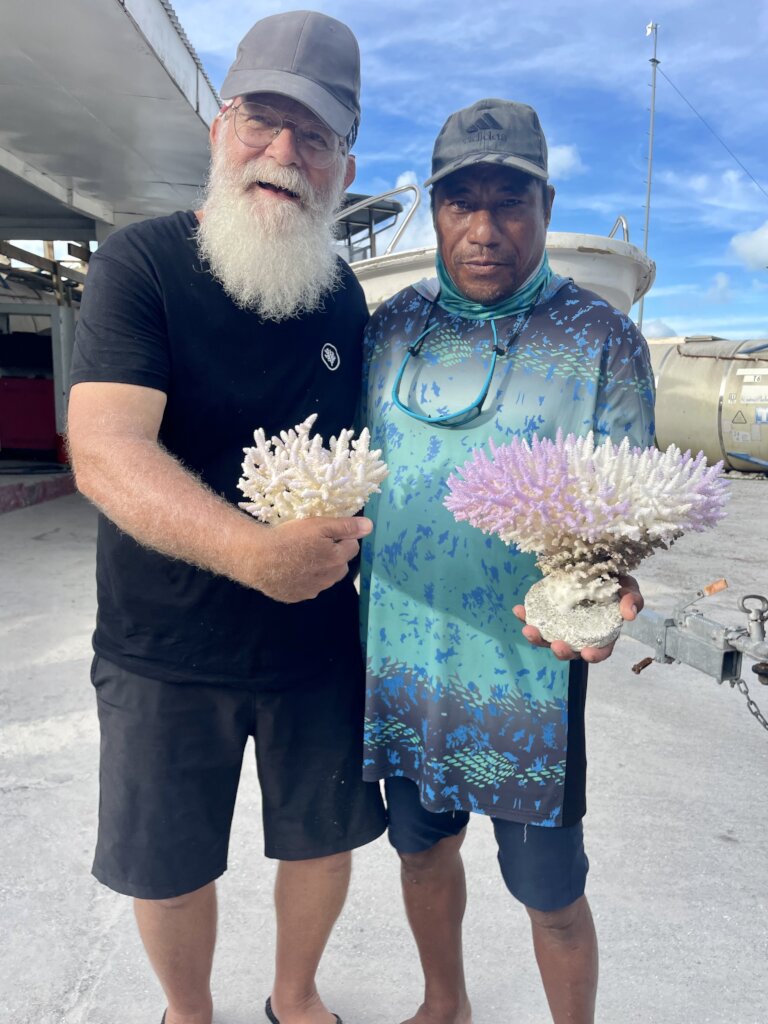 Bleaching evident at Coral Sampling in Kiribati