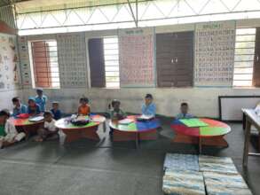 These little ones got to use the new tables first!