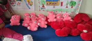 Soft toys made by ECE teachers for their students