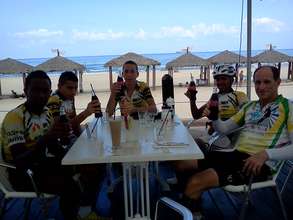 Our outstanding cyclists enjoying a break