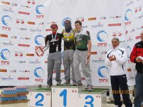 Negus winning 1st place in the Modi'in Region Race