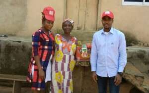 Our team with a poor widow