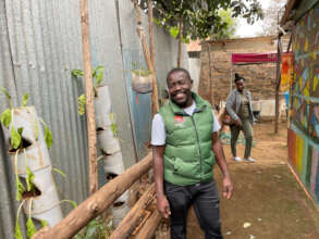 Michael and tower gardens at Project Elimu