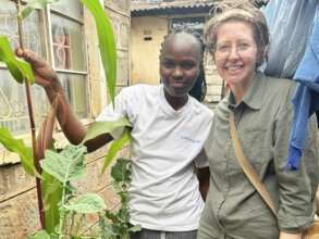 Peace Fellow Julia visits Irene's shamba