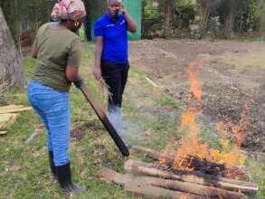 Preparing the ground for a school kitchen garden