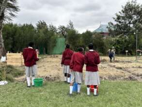 Students at Our Lady of Mercy prepare to garden!
