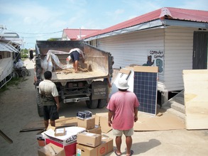Continued unloading of solar equipment