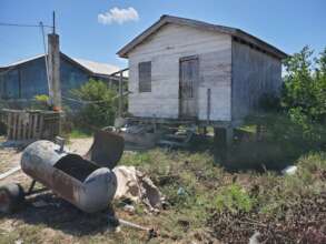 A small dwelling near the school