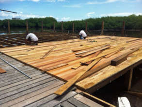 New Classroom: laying flooring