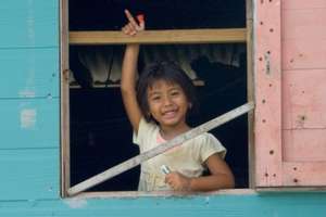 Child at home from window