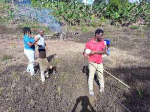 Team Members Clearing land for construction