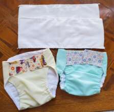 Rubber pants and diaper inserts