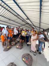 Delivery of food packages to families