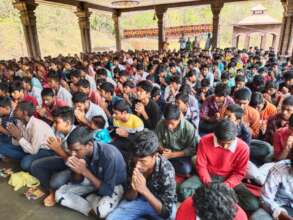 Students offer prayers before board exams