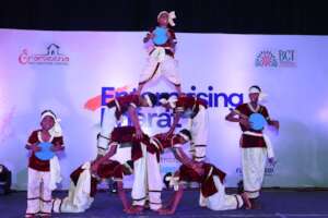Students folk dance display at Enterprising Bharat
