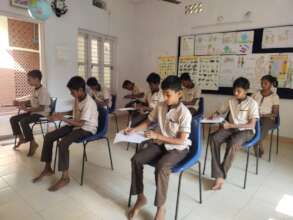 Specially-abled students writing exams