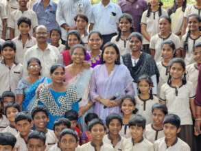 TV actress Mrs. Suma Kanakala with students