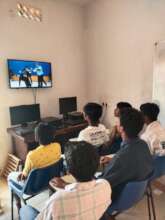Specially abled students learn about mime show