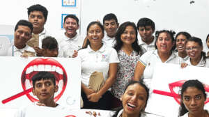Our Dentist with some students at a workshop