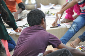 Young People Exploring their Art Skills